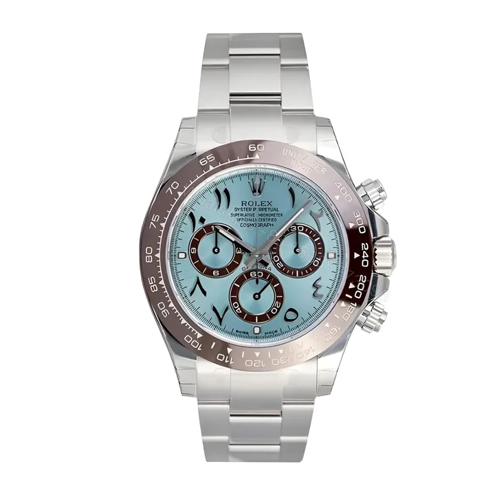 View 1 of Rolex Daytona Platinum Ice-Blue Arabic Dial 116506-0001 Oyster Replica
