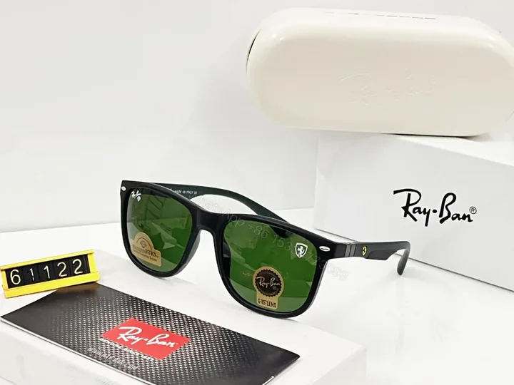 View 1 of Ray-Ban Wayfarer Matte Black Green G-15 Sunglasses