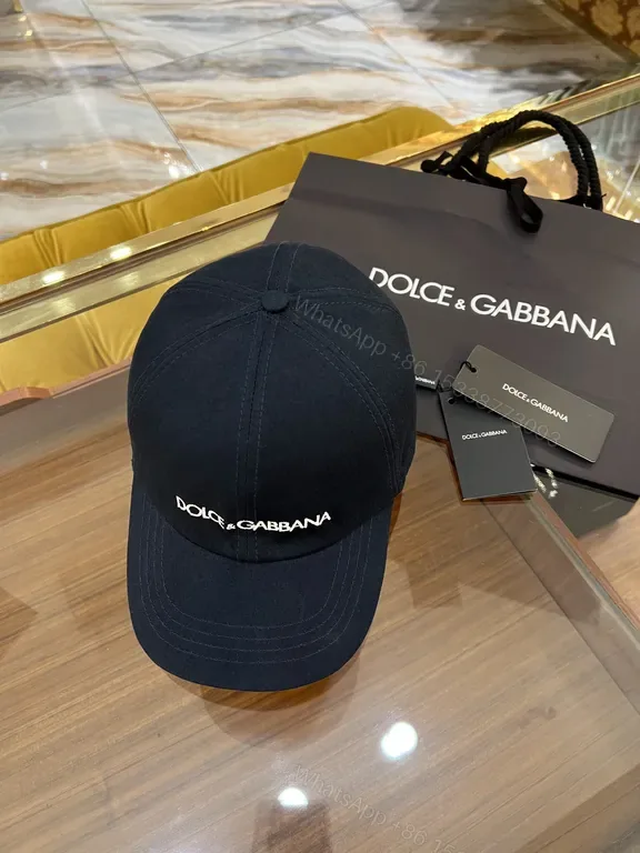 View 1 of Deep Navy Dolce & Gabbana Cap: Luxury Cotton Baseball Hat