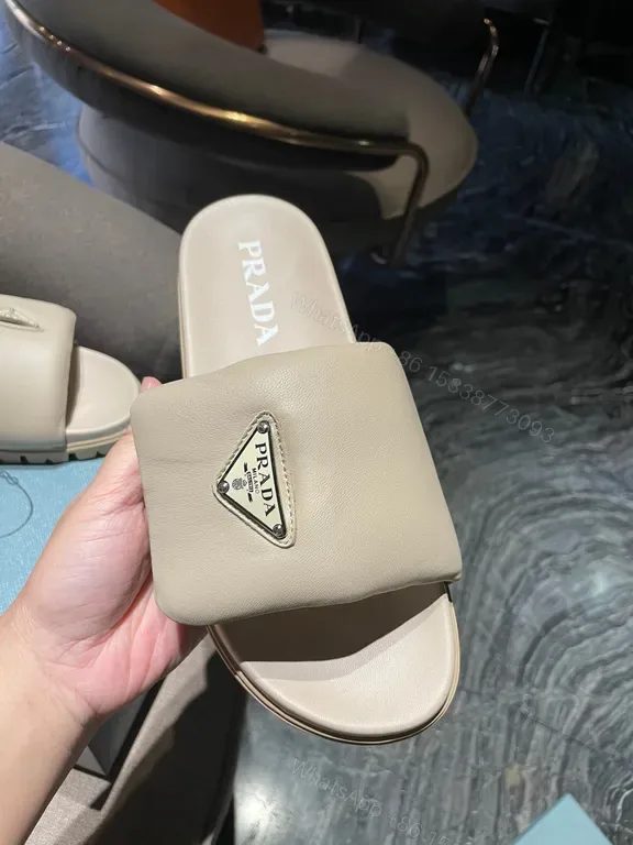 View 1 of Beige Leather Slide: Designer-Inspired Comfort Footwear