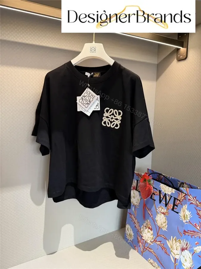 View 1 of Black Cotton Tee – Elevated Embroidery Luxury Tee