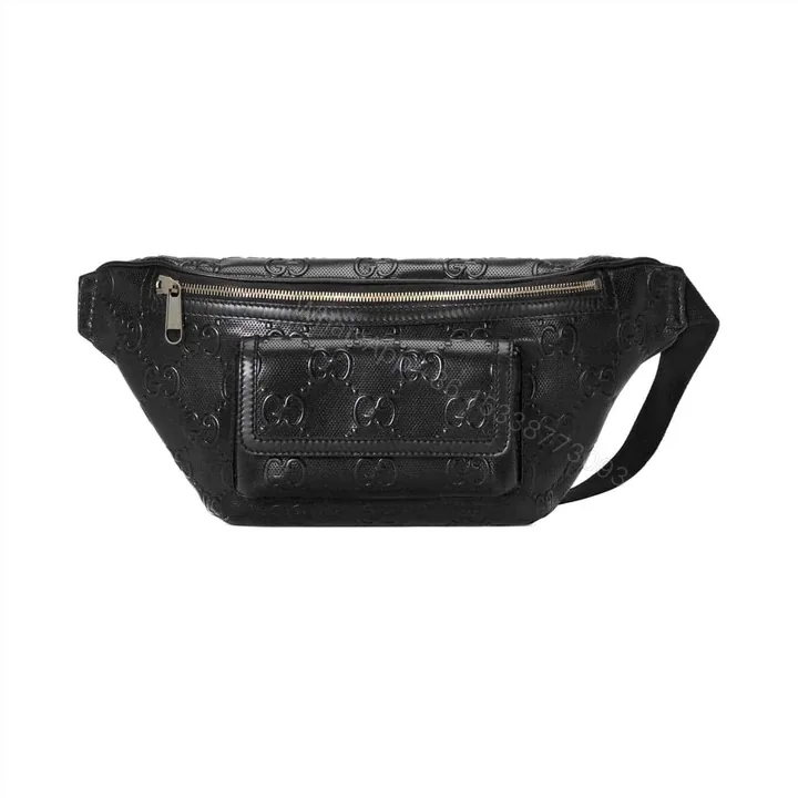 View 1 of GG EMBOSSED BELT BAG IN BLACK GG EMBOSSED LEATHER – GBC14