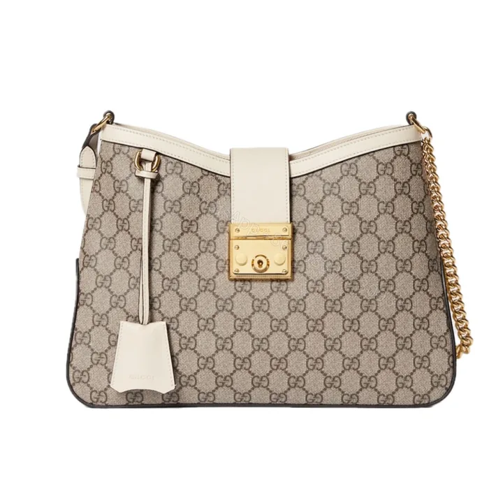 View 1 of Gucci Padlock GG Medium Shoulder Bag White 29Cm 795113 KHNKG 9761
