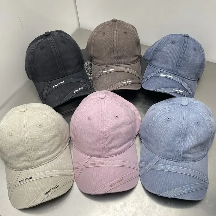 View 1 of Pastel Six-Panel Cap with Curved Brim and Logo Band