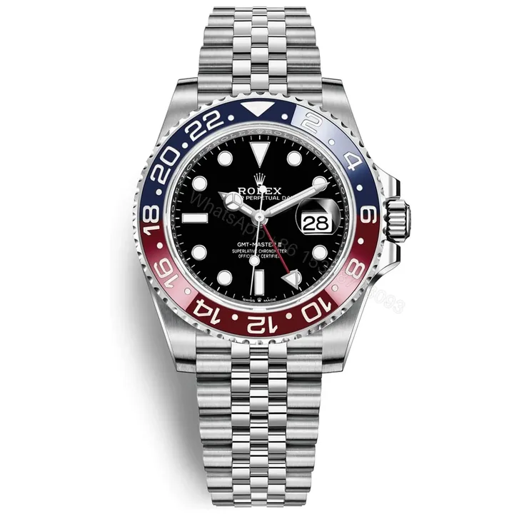 View 1 of Swiss Clone Replica Rolex GMT Master PEPSI Jubilee