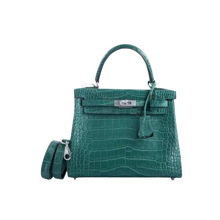 View 1 of Hermès Kelly 25 Alligator Vert Emerald 25Cm