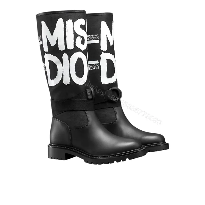 View 1 of DIOR D MAJOR BOOT WITH MISS DIOR PRINT BLACK KDI929CMV S17X