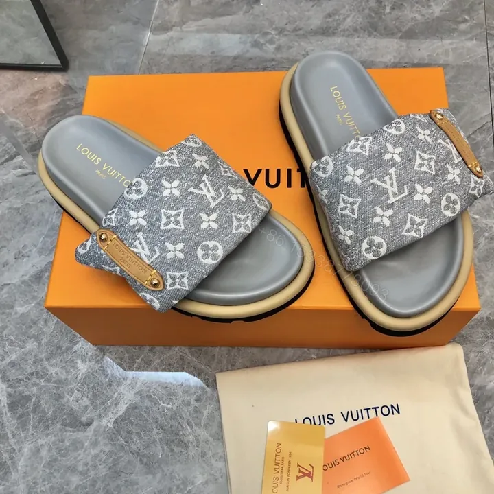 View 1 of Monogram Canvas Slide Sandals: All-Day Comfort Slides