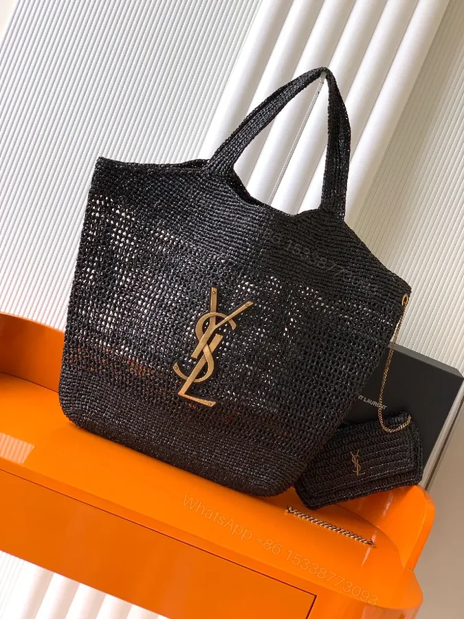 View 1 of Knit Tote Set: Glam Gold Hardware, Everyday Luxury Bag