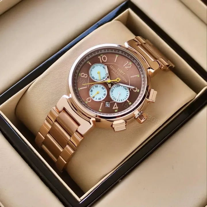 View 1 of Louis Vuitton For Men 7AA Premium Collection Model – Rose Gold Quartz Chronograph