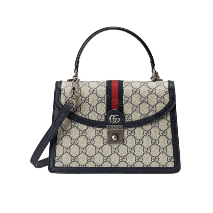 View 1 of Gucci Ophidia Small Top Handle Bag Beige And Black 25Cm