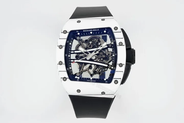 View 1 of RM61-01 Yohan Blake Rehaut White Bezel on Black Rubber Strap NTPT APSF RMUL2
