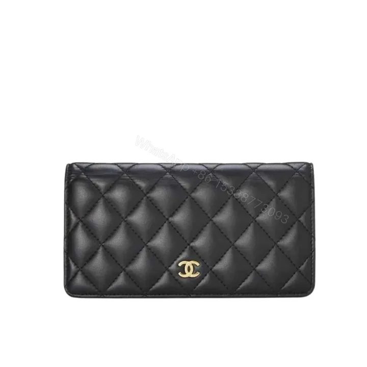 View 1 of Chanel Black Quilted Classic Long Flap Wallet 19.5Cm