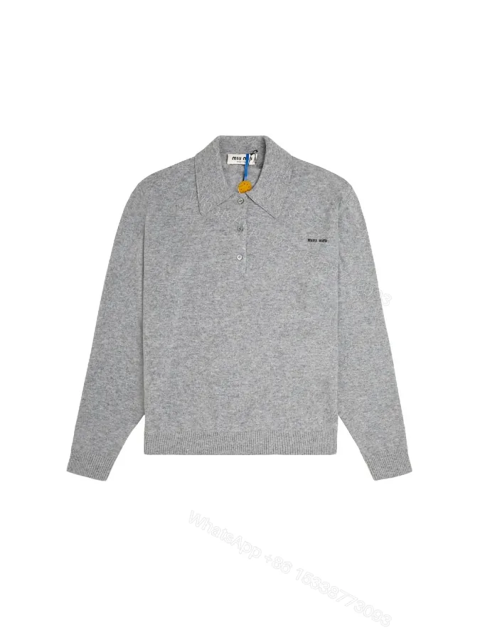 View 1 of Grey Knit Polo Sweater: Subtle Luxury, All-Day Comfort