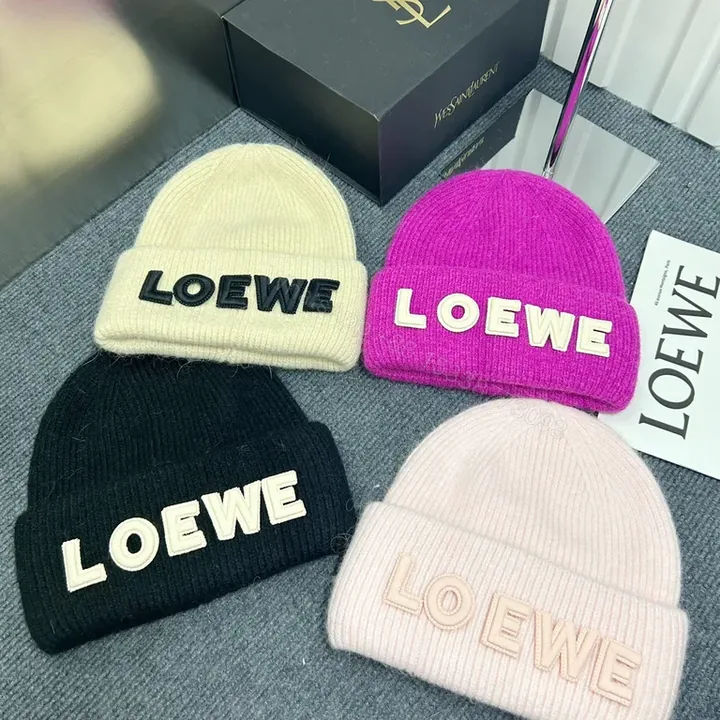 View 1 of Bold LOEWE Beanie: Luxe Knit with Standout Embroidery