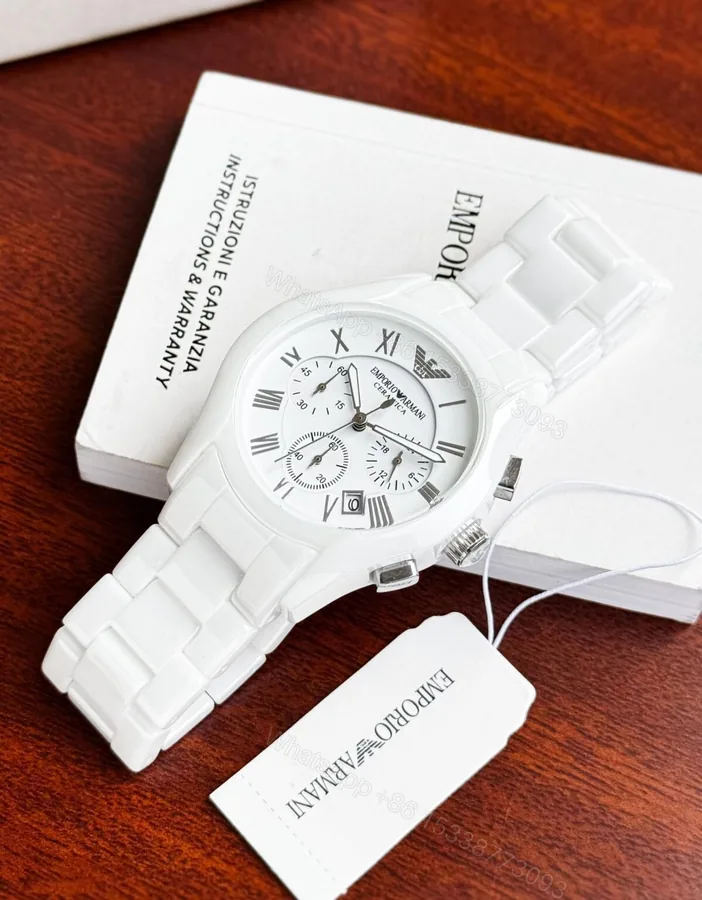 View 1 of Emporio Armani Ceramica White 42mm Quartz Chronograph