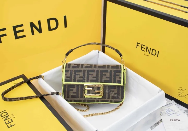 View 1 of Fendi Baguette Brown Fabric Bag