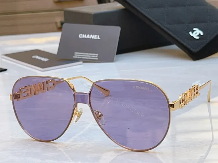 View 1 of Gem-Trimmed Aviators in Violet Luxe: Gold Frame, UV400