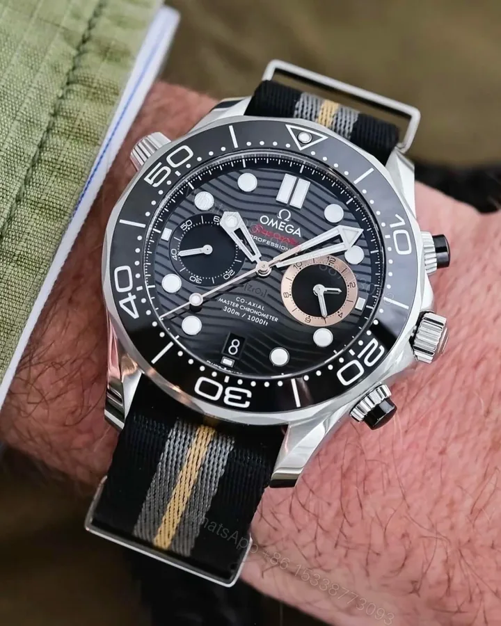 View 1 of Omega Seamaster Diver 300M Master Co-Axial 44 Chronograph James Bond First Light 210.32.44.51.01.002