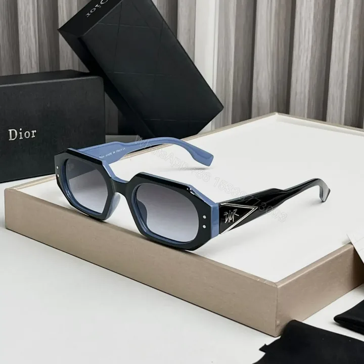 View 1 of Dior Rectangular Sunglass Black-Blue Frame