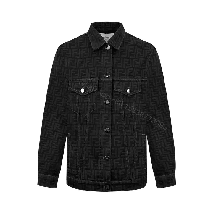 View 1 of Monogram Denim Jacket: Subtle Texture, Luxe Style, Modern Fit