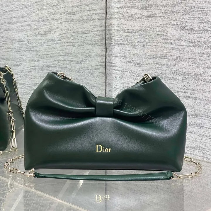 View 1 of Dior Bow Bag Small Dark Green