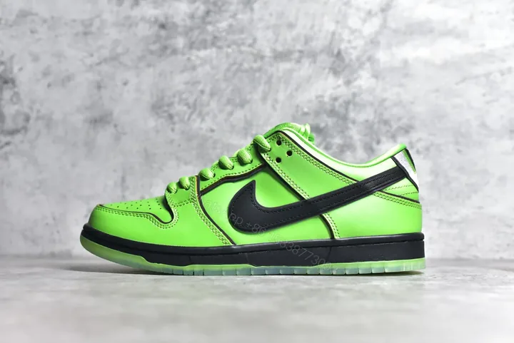 View 1 of Nike SB Dunk Low x Powerpuff Girls Green Replica