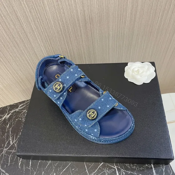 View 1 of Denim-Inspired Sandal: Comfort-First Luxury Footwear