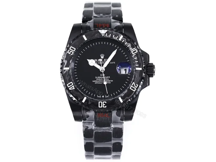 View 1 of Rolex Submariner DIW Carbon Fiber Green Dial Custom Watch 40mm Ultimate Edition RG-ROLEX-SUB-DIW-CARBON-FLOW-BLK-40
