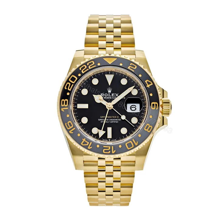 View 1 of Rolex Gmt Master II Gold Black Dial Replica