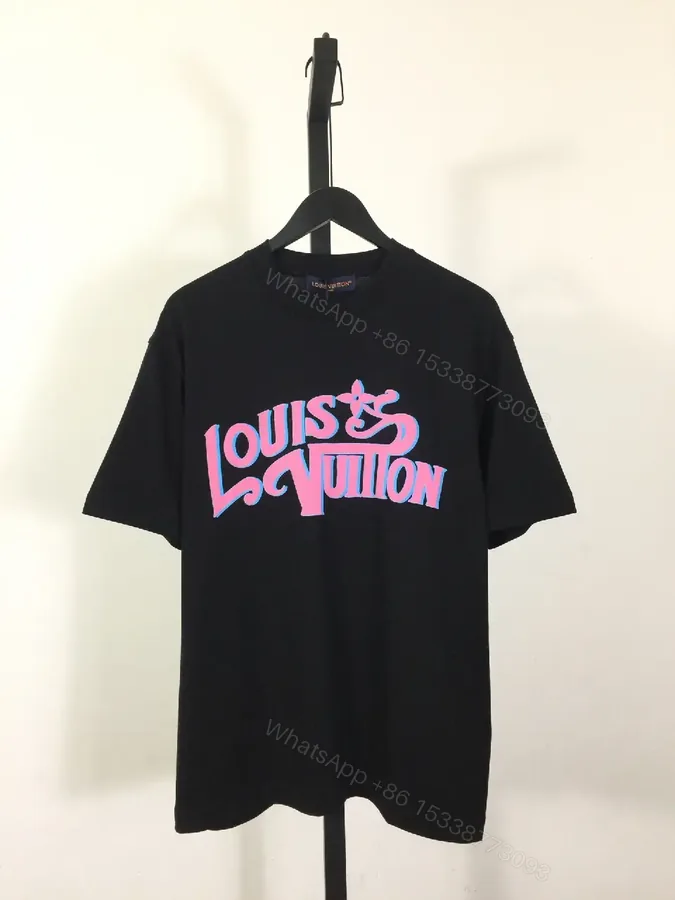 View 1 of Bold Graphic Tee Black + Cotton Blend + Streetwear + LV-inspired Logo + T-Shirt