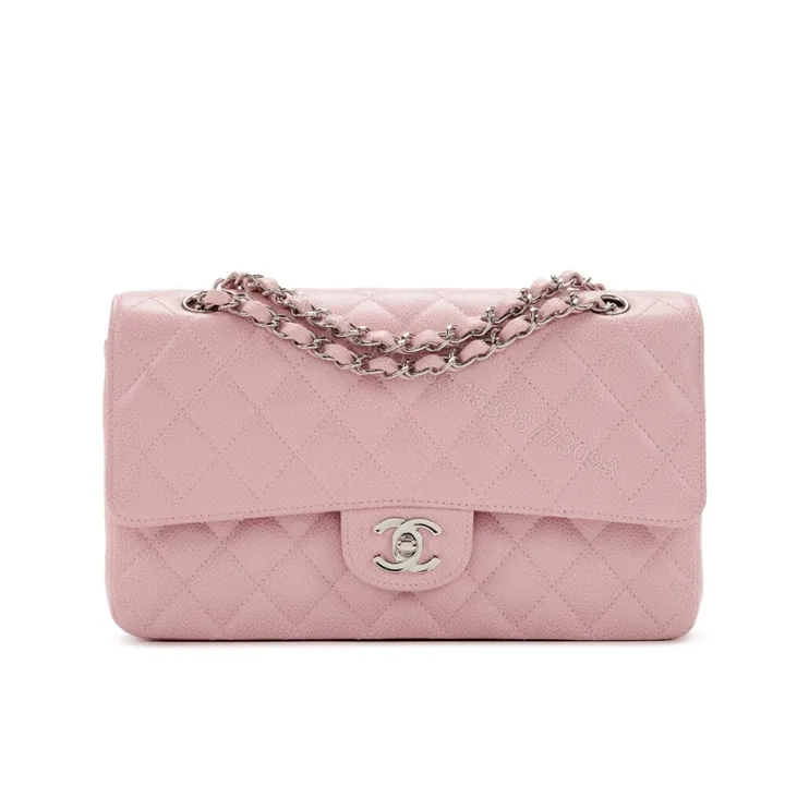 View 1 of Chanel Medium Classic Flap Bag Silver Hardware Pink 25Cm