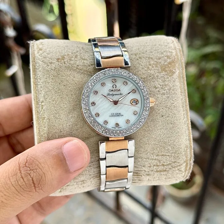 View 1 of Omega Ladymatic Diamond 34mm Rose Gold Quartz
