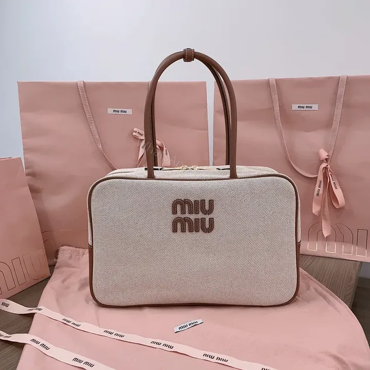 View 1 of Structured Texture Luxe Bag - Leather, Miu Miu-Inspired Style