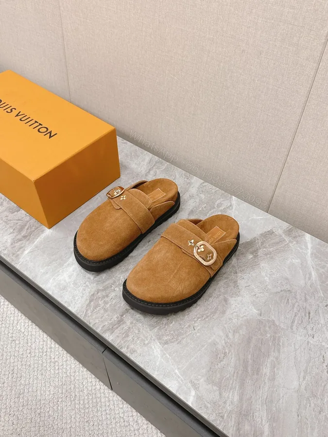 View 1 of LV Women Brown Suede Mules