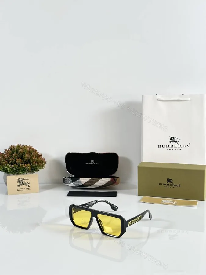 View 1 of First Copy Burberry 4366 Black Yellow Sunglasses