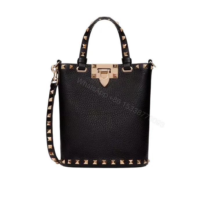 View 1 of VALENTINO ROCKSTUD CROSSBODY POUCH IN GRAINY CALFSKIN BLACK 16CM 5W2P0W31VSH 0NO