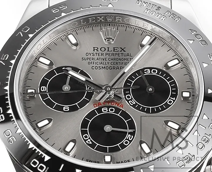 View 1 of BP Factory Clean Factory MS Rolex Daytona Silver Panda Rubber Strap
