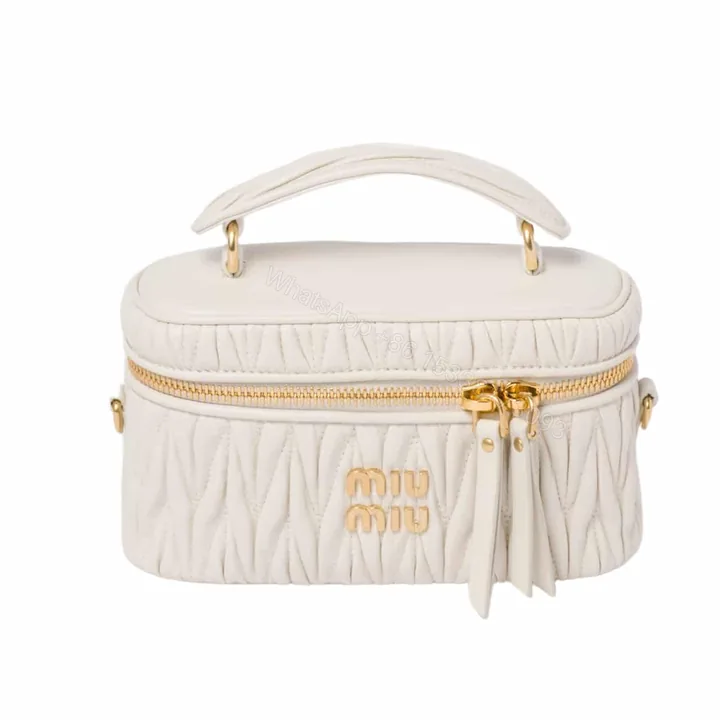 View 1 of MIUMIU MATELASSÉ NAPPA SHOULDER BAG WHITE 19CM 5BH230 N88 F0009 V OOO