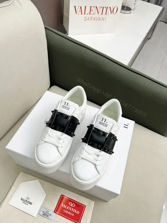 View 1 of Crisp Calfskin Sneakers â€“ White + Belt-Detail Luxury Comfort