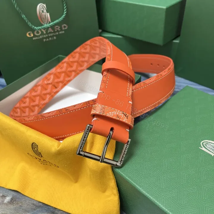 View 1 of Bright Orange Leather Belted Sandal with Goyard Pattern