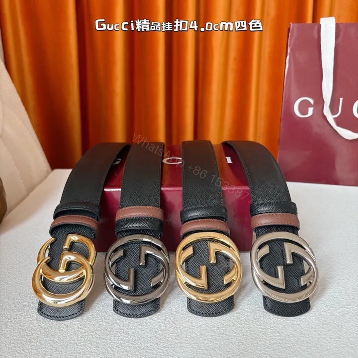 View 1 of Gucci 原單雙圈G標誌皮帶 4cm寬版造型多色可選
