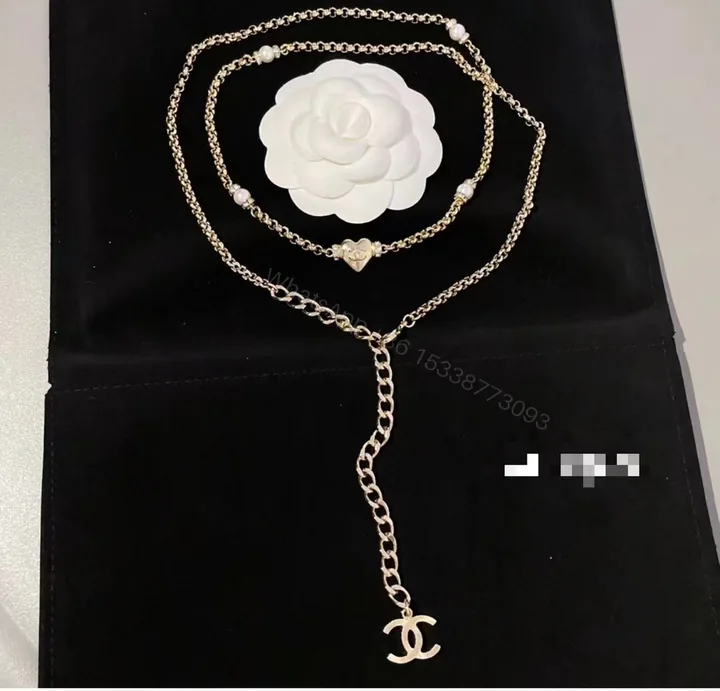 View 1 of Chanel A貨項鍊 心型雙層設計 珍珠鍊優雅氣質款
