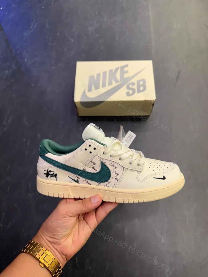 View 1 of FIRST COPY NIKE SB DUNK STUSSY WHITE GREEN 2025