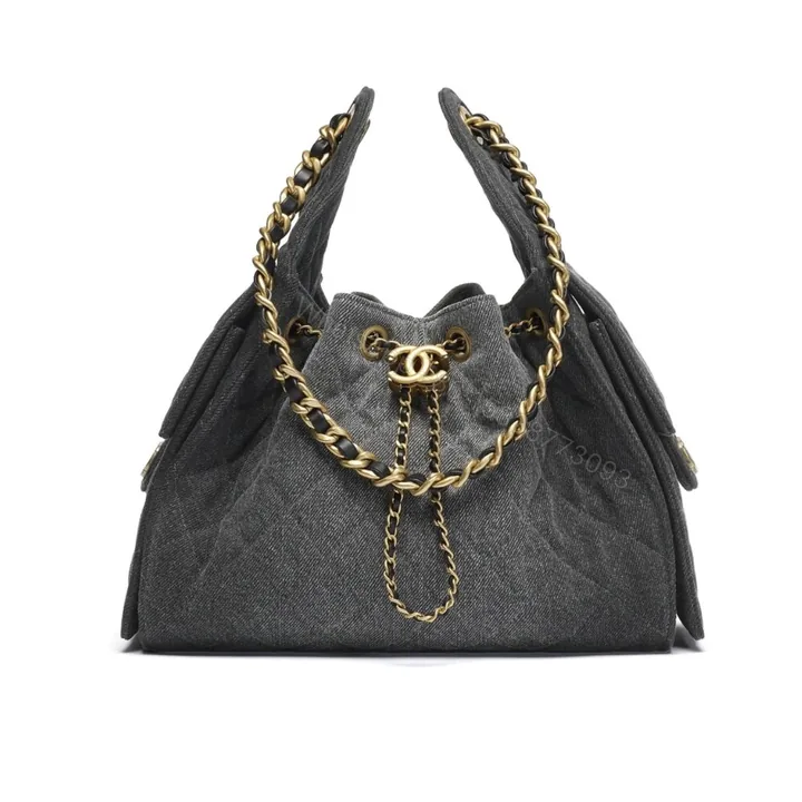 View 1 of Chanel 25 Small Handbag Washed Denim Black 26Cm AS5293 B20520 U0725