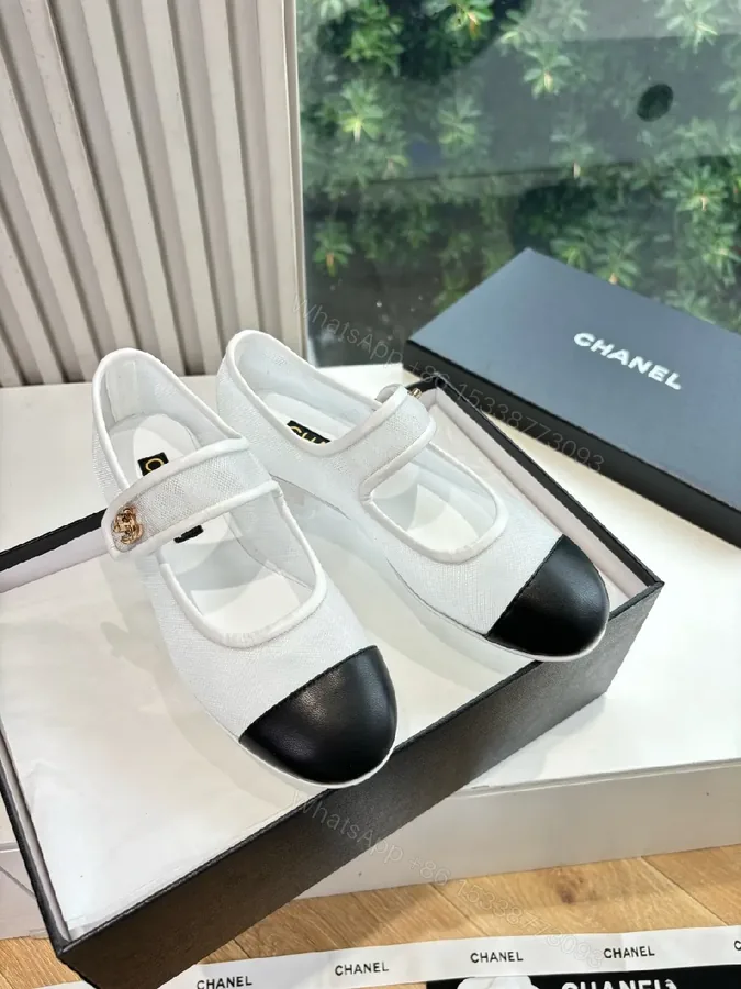 View 1 of White Canvas Mary-Jane Sneakers with Black Cap Toe - Luxe Comfort