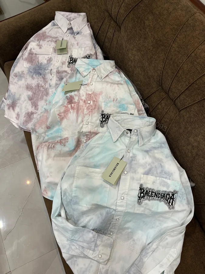 View 1 of FIRST COPY Balenciaga Tie Die Print Cargo Style Shirts