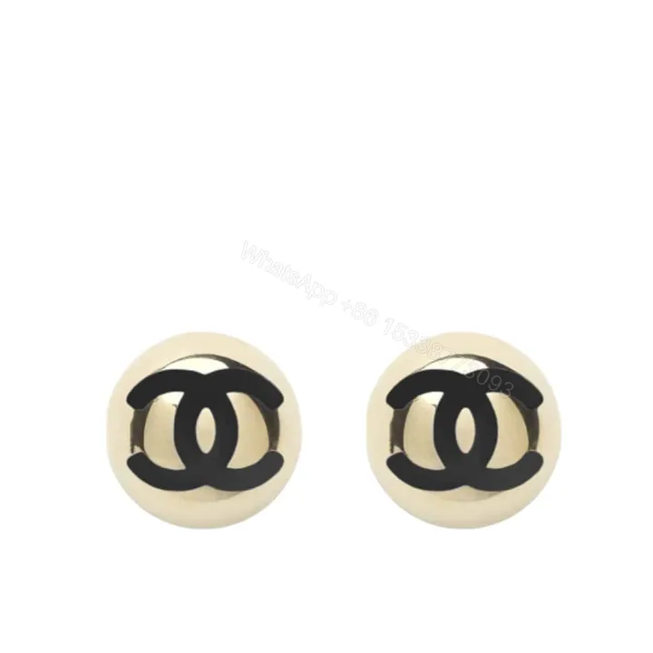 View 1 of CHANEL STUD EARRINGS GOLD BLACK ABE810 B19198 NACVD