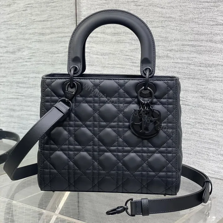 View 1 of Dior Medium Lady Bag in Matte Black