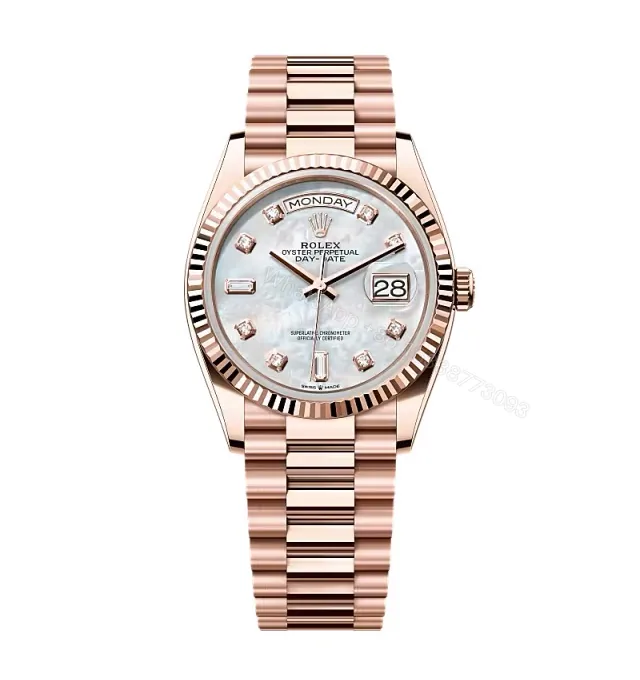 View 1 of Superclone Rolex Day-Date White Mother-of-Pearl Diamond Dial 128235-0029 36 mm